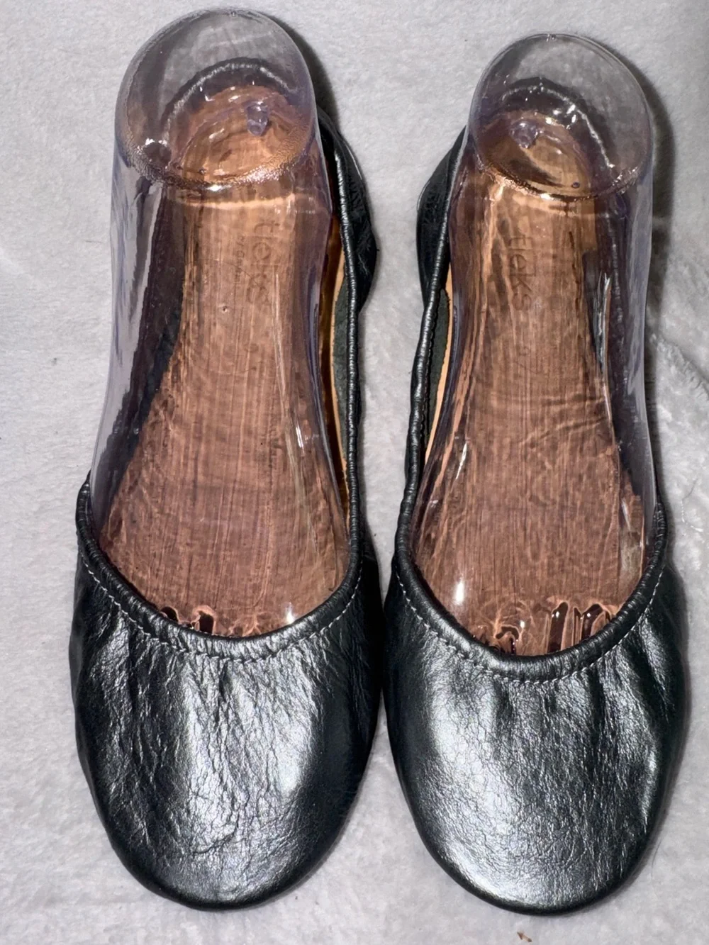 Classic Pewter Leather Women's Ballet Flats